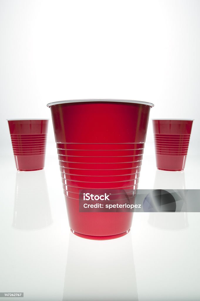 Recipiente de plástico vermelho - Royalty-free Bebida Foto de stock