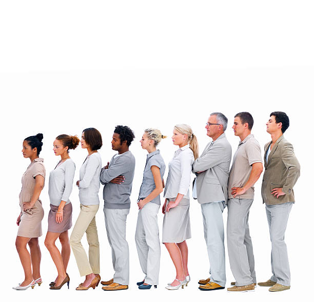 istock Business people standing in a row 147262786
