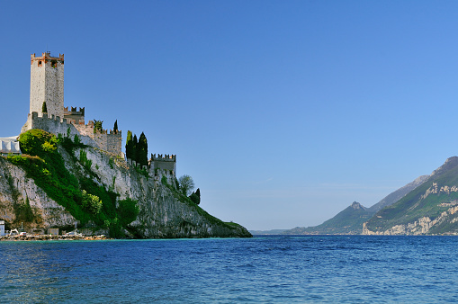 View of the 14th century Scaligero Castle of Malcesine