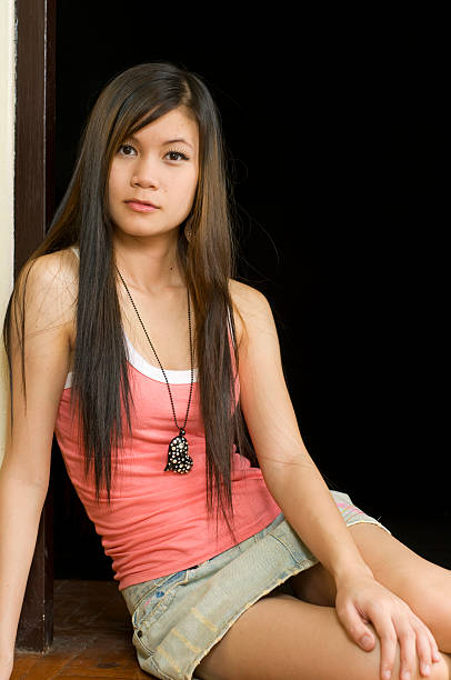 istock Female portrait with black background 147263213