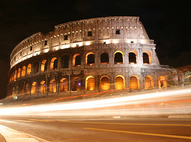 Colosseum 야간에만 스톡 사진