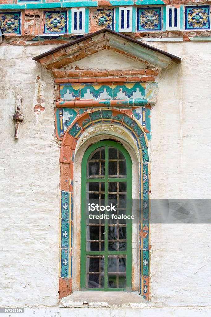 Old window Old baroque window with flowers Abandoned Stock Photo