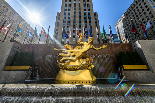 Prometheus statue at the Rockefeller Center in Manhattan, New York City