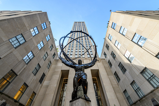 Atlas statue at the Rockefeller Center in Manhattan, New York City