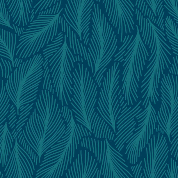 ilustrações de stock, clip art, desenhos animados e ícones de winter linear botanical pattern - wave pattern abstract shape winter