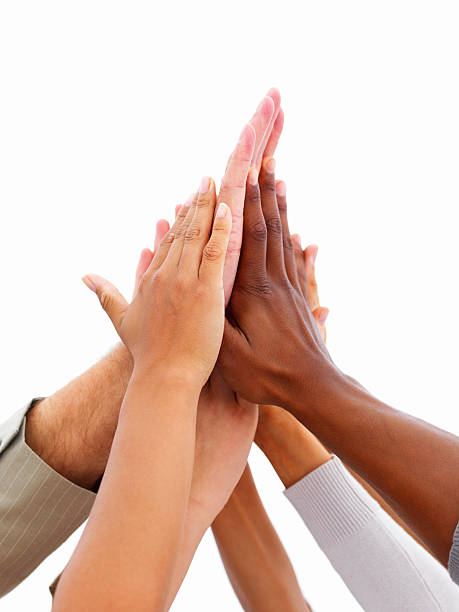 istock Close-up of human hands showing unity 147264111