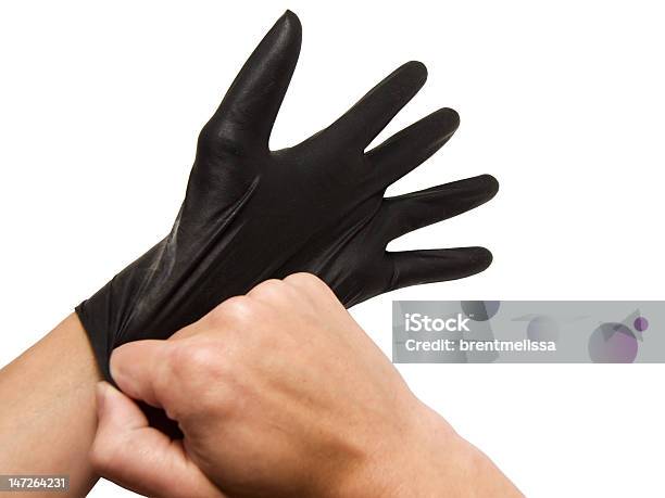 Gloved Hand Stock Photo - Download Image Now - Black Color, Cut Out, Glove