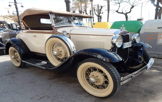 February 28, 2023, Madrid (Spain). Ford model A. The Ford Model A (also colloquially called the A-Model Ford or the A, and A-bone among hot rodders and customizers