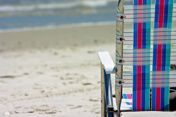 Empty Beach Chair stock photo