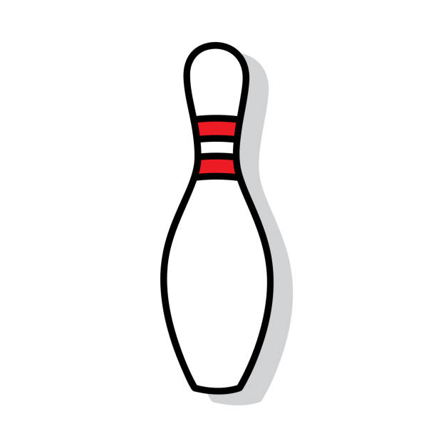 Bowling Pin Doodle 5 Vector illustration of a hand drawn bowling pin against a white background. cartoon of the bowling pin stock illustrations
