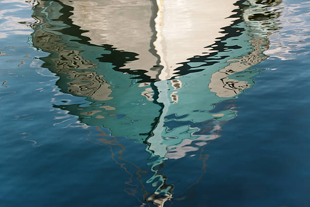Boat reflection stock photo