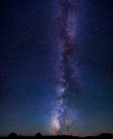 Night sky and Milky Way Galaxy from Capitol Reef National Park in Utah, USA.