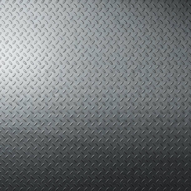 istock Diamond plate metal background. Brushed metallic texture. 3d rendering 1472652336