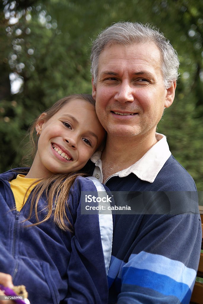 Alegre Pai e filha falando - Foto de stock de 10-11 Anos royalty-free