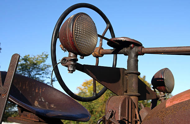 Gros plan d'un rusty abandonné Tracteur - Photo
