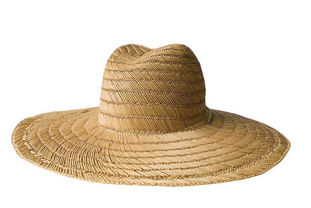 Straw has A classic straw hat with clipping path. sun hat stock pictures, royalty-free photos & images