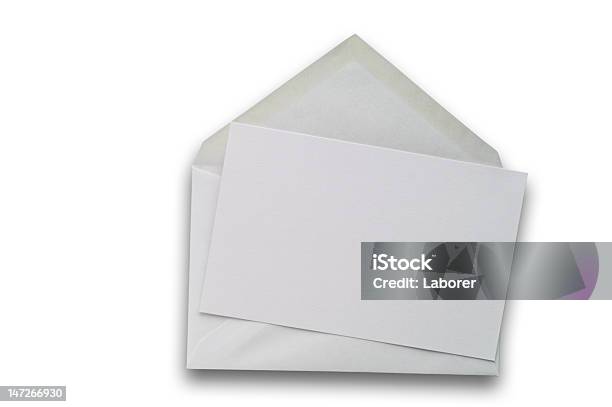 Cartão Em Branco E Envelope Com Traçado De Recorte - Fotografias de stock e mais imagens de Carta - Documento - Carta - Documento, Cartão de Saudações, Contorno