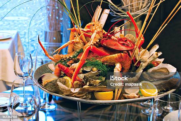 Seafood On The Plate Stock Photo - Download Image Now - Animal Shell, Clam - Seafood, Claw