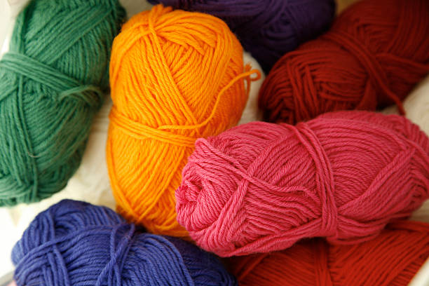 Multi Colored Balls of Wool stock photo