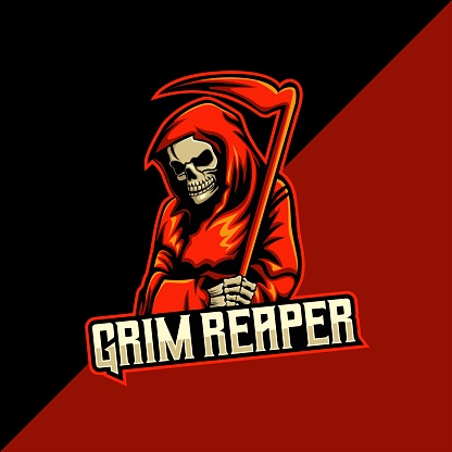 Grim Reaper mascot logo template. perfect for t-shirt/apparel, merchandise, gaming logo, pin design, etc