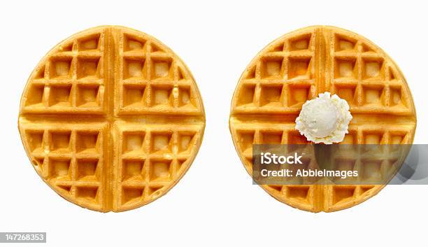 Foto de Waffles e mais fotos de stock de Waffle - Waffle, Figura para recortar, Fundo Branco