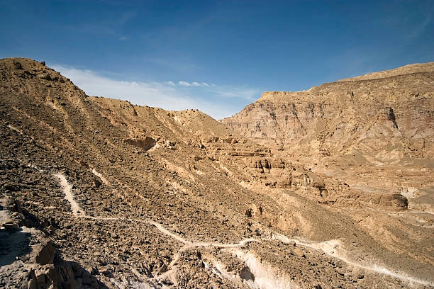 사막 풍경 in 채색기법 협곡, South Sinai, Egypt 스톡 사진