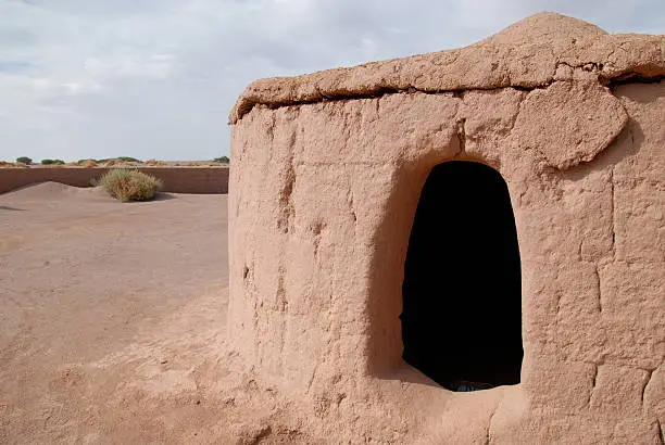 Aboriginal pise cabin in Atacama desert, chile
