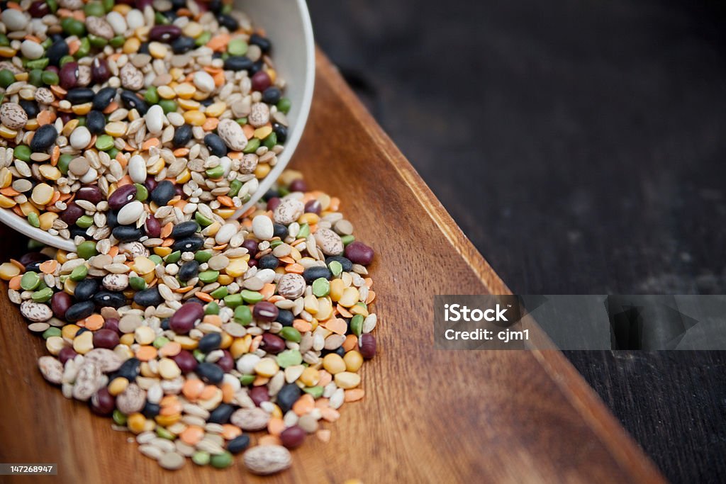 Beans an assortment of beans and lentils on a dark background Bean Stock Photo