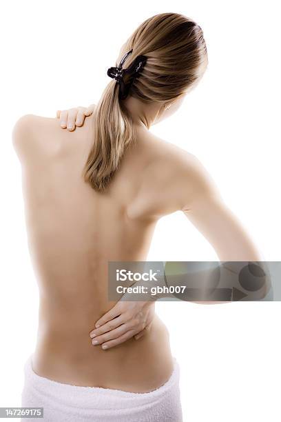 Woman Massaging Pain Back Stock Photo - Download Image Now - Adult, Adults Only, Alternative Therapy