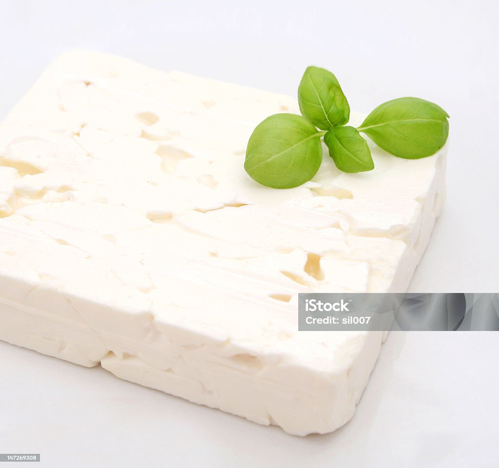 Queso feta - Foto de stock de Albahaca libre de derechos