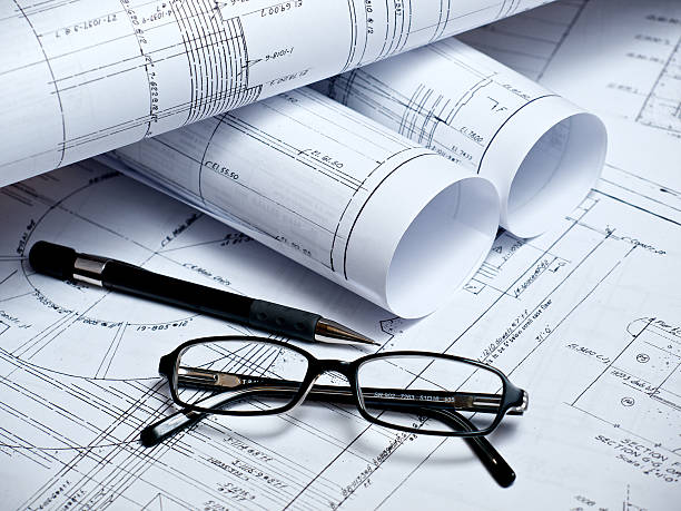 Engineering Plans 3 stock photo