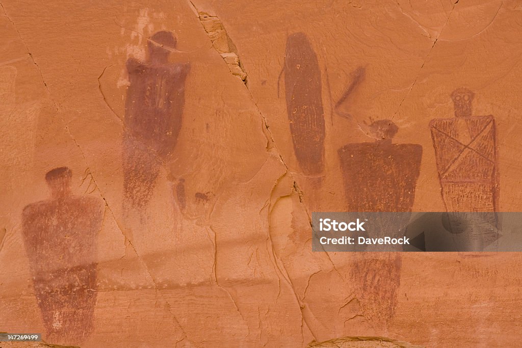 Pictographs z Horseshoe Canyon - Zbiór zdjęć royalty-free (Antropomorficzny)