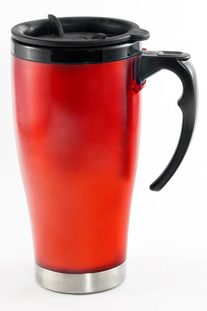 istock Red metal travel mug 147269571