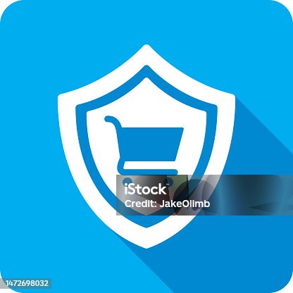 istock Shield Shopping Cart Icon Silhouette 1 1472698032