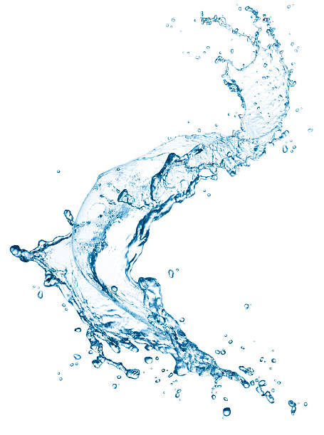 water splash blue water splash isolated on white background water stock pictures, royalty-free photos & images