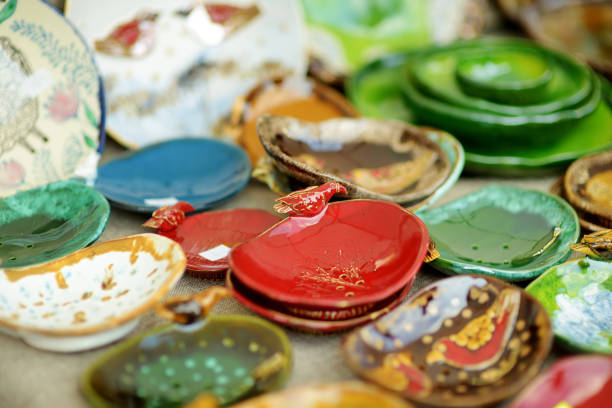 istock Ceramic dishes, tableware and jugs sold on Easter market in Vilnius 1472701372