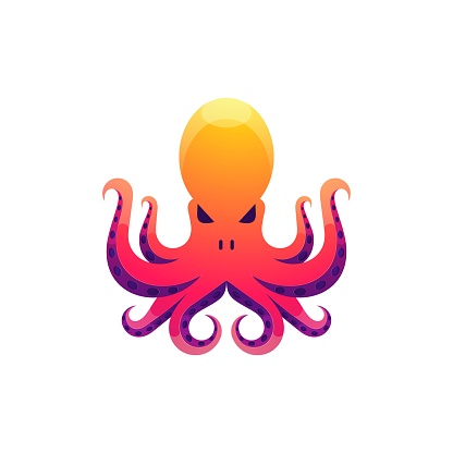 Octopus Color Gradient Vector Illustration Octopus Gradient Colorful Style Stock Illustration ...