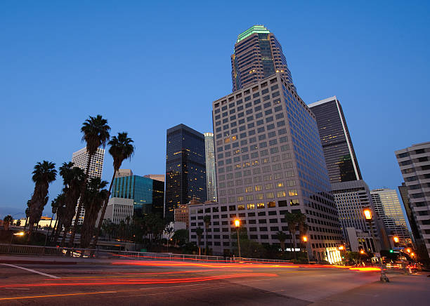 istock Los Angeles skyline and street 147270938