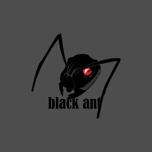 Vector illustration of black ant logo