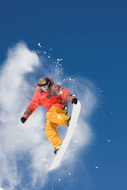 Snowboard Jump With Brilliant Colors