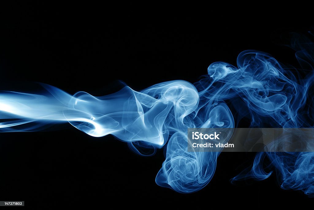 Blue smoke Blue smoke isolated on white background Abstract Stock Photo