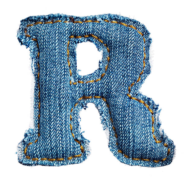 Un jeans isolé Lettre de l'alphabet-R - Photo