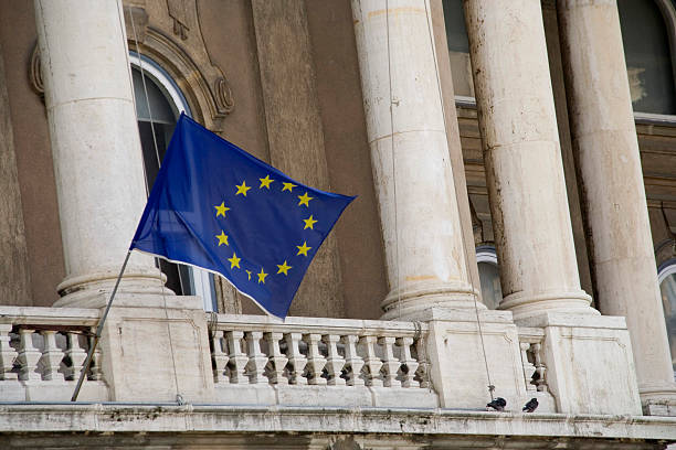 istock European Union flag on Buda Castle, Budapest 147272132