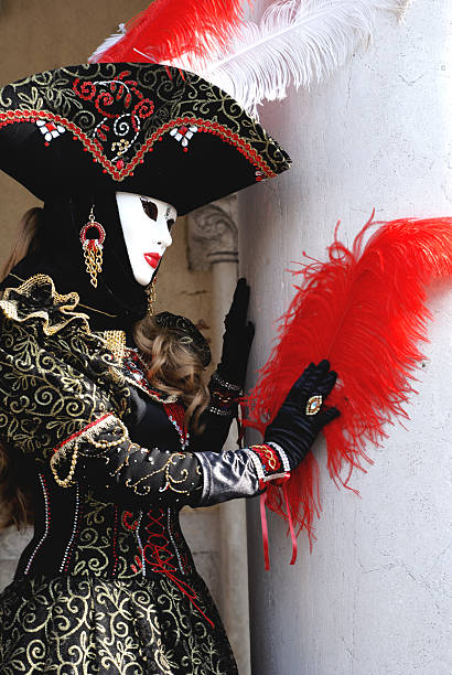 karneval maske - women masquerade mask mardi gras front view stock-fotos und bilder