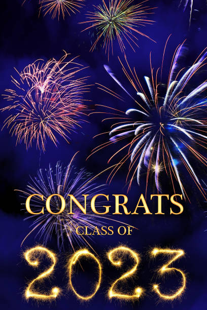 istock CONGRATS CLASS of 2023 lettering with beautiful fireworks 1472721972