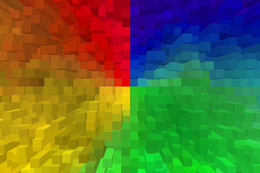 Abstract multi colored blocks background.