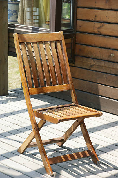 The recreation wood chair stock photo