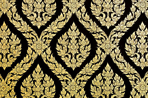 istock Flower painting in Thai style art 147273203