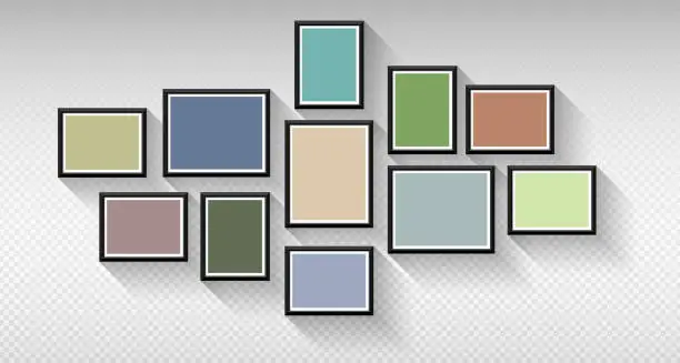 Vector illustration of Vector picture frame set isolated on white background