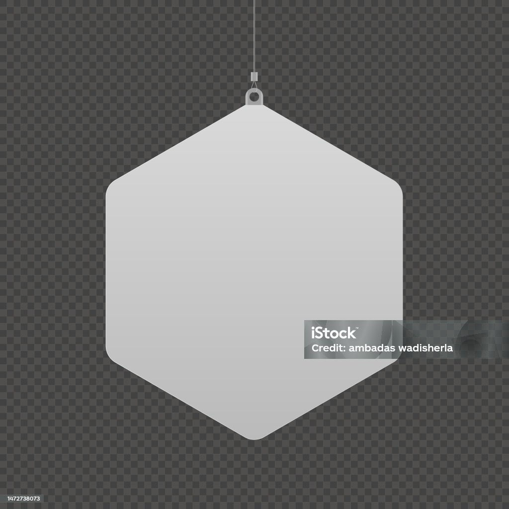 Dangler Shape Empty Clean Hanging Dangler Mockup In Geometric Hexagon Shape On ...